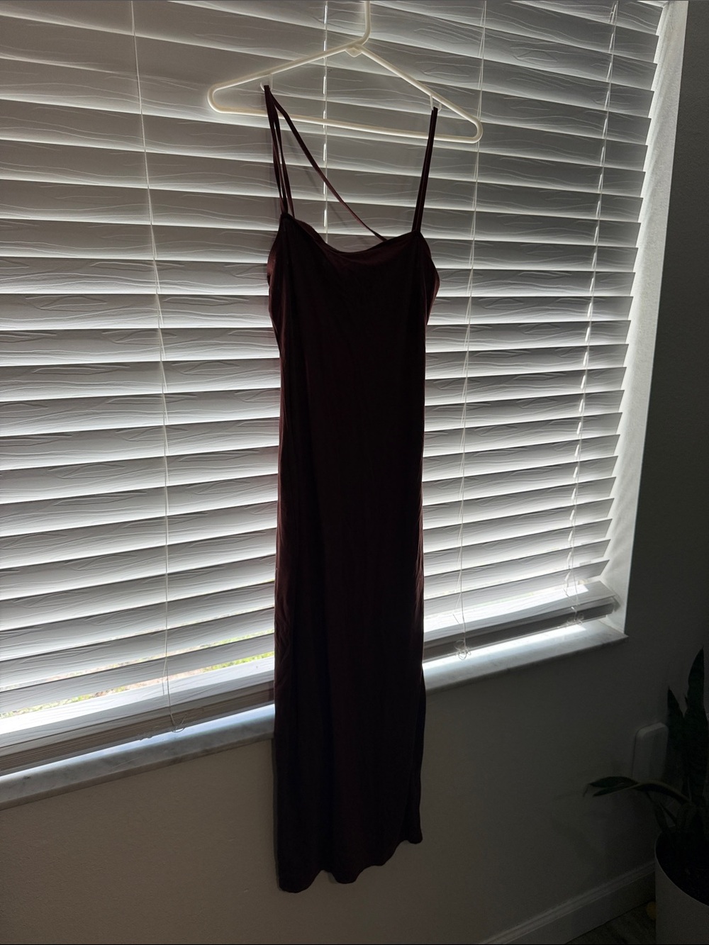 Slip Maxi Dress in Deep Burgundy - Women's Spaghetti Strap Dress